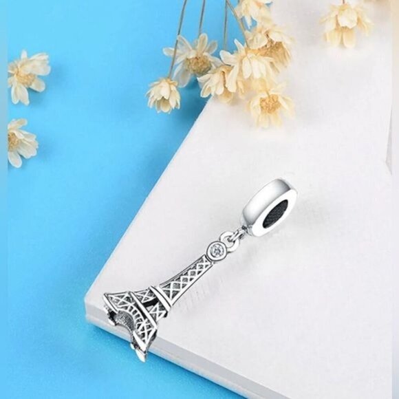 925 Sterling Silver Tower For Jewelry Making Charm - Picture 2 of 3